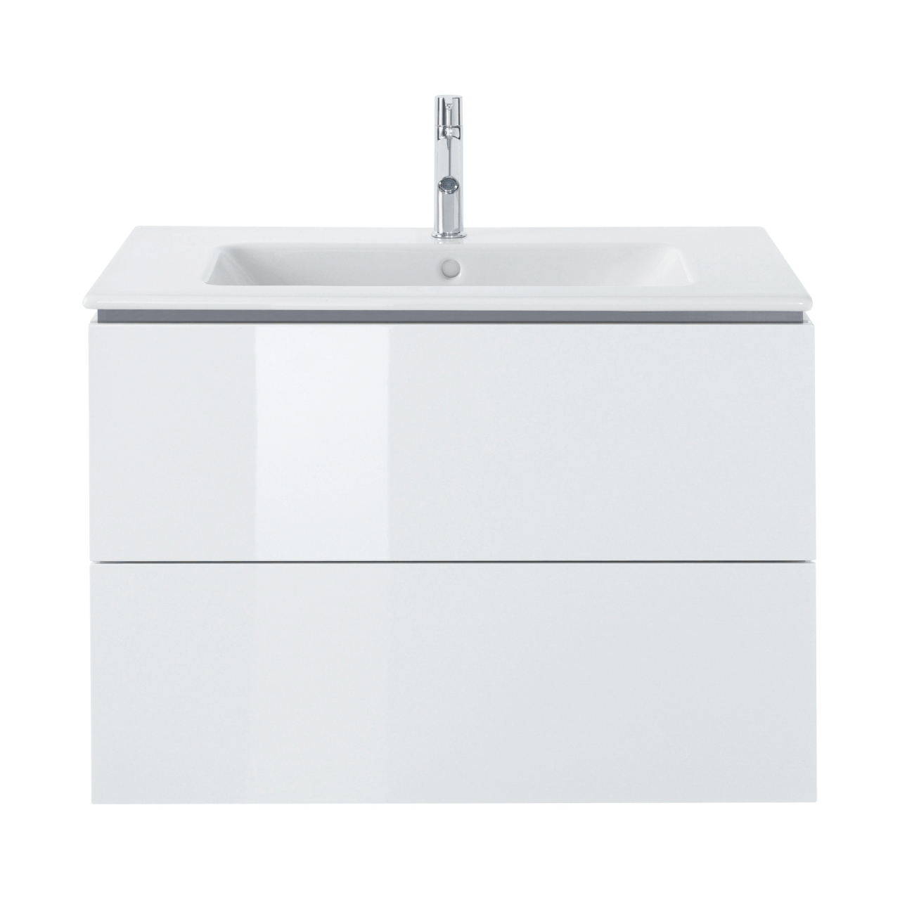 Duravit Waschtischunterschrank L-Cube 82x48,1 cm Weiß Hochglanz 2 Schubkästen (LC624102222)