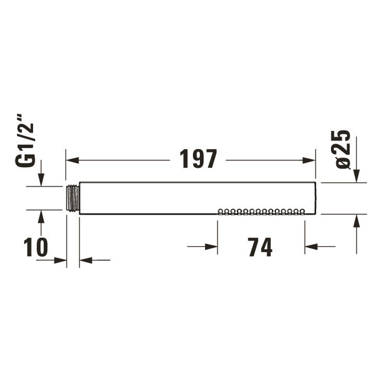 Duravit Stabbrause 187 mm Chrom mit Rain-Strahl (UV0640001010)