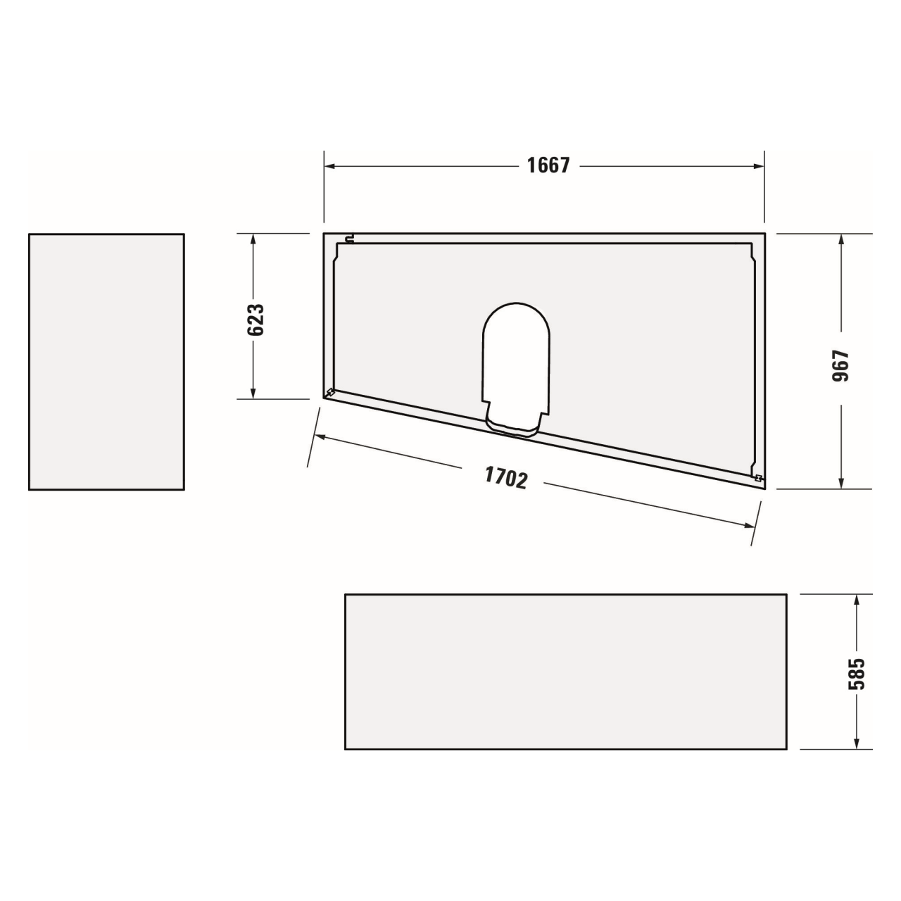 Duravit Trapez-Badewanne No.1 170x100 cm Weiß rechts (700509000000000)