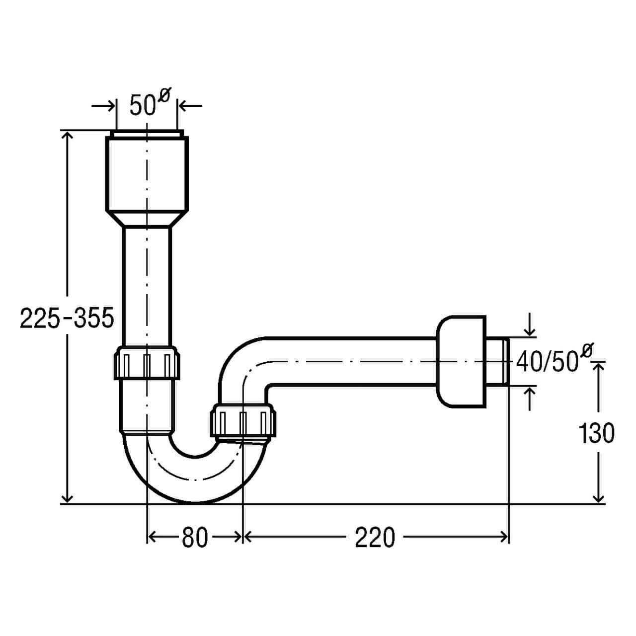 Viega Röhrengeruchsverschluss 7985.94 DN 50 x 40 Weiß (117771)