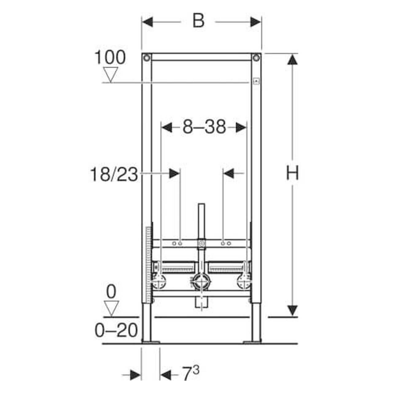Geberit Bidet-Element Duofix 112 cm für Wandmontage (111510001)