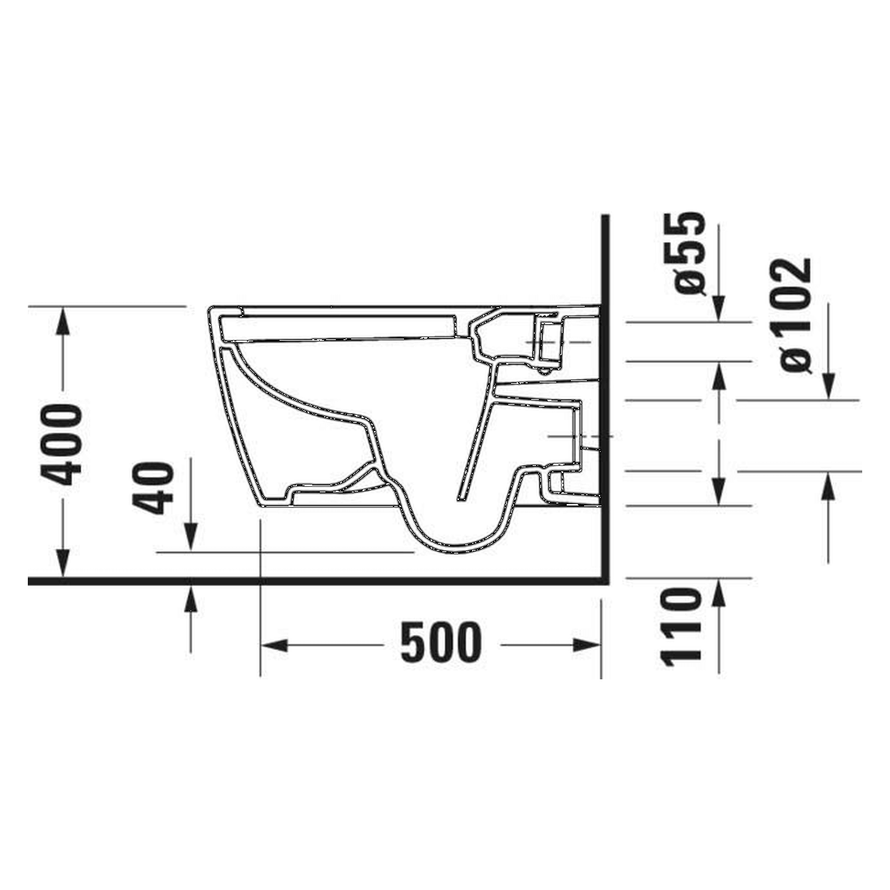 Duravit Wand-Tiefspül-WC Set Me by Starck HygieneFlush Rimless mit WC-Sitz Weiß (45790920A1)