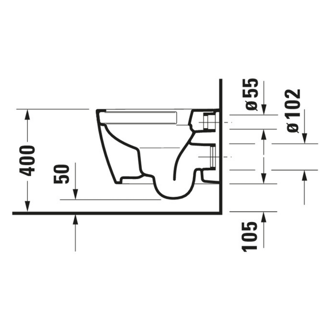 Duravit Wand-Tiefspül-WC Compact Me by Starck 37x48 cm Rimless Weiß/Weiß Seidenmatt WonderGliss (25300926001)
