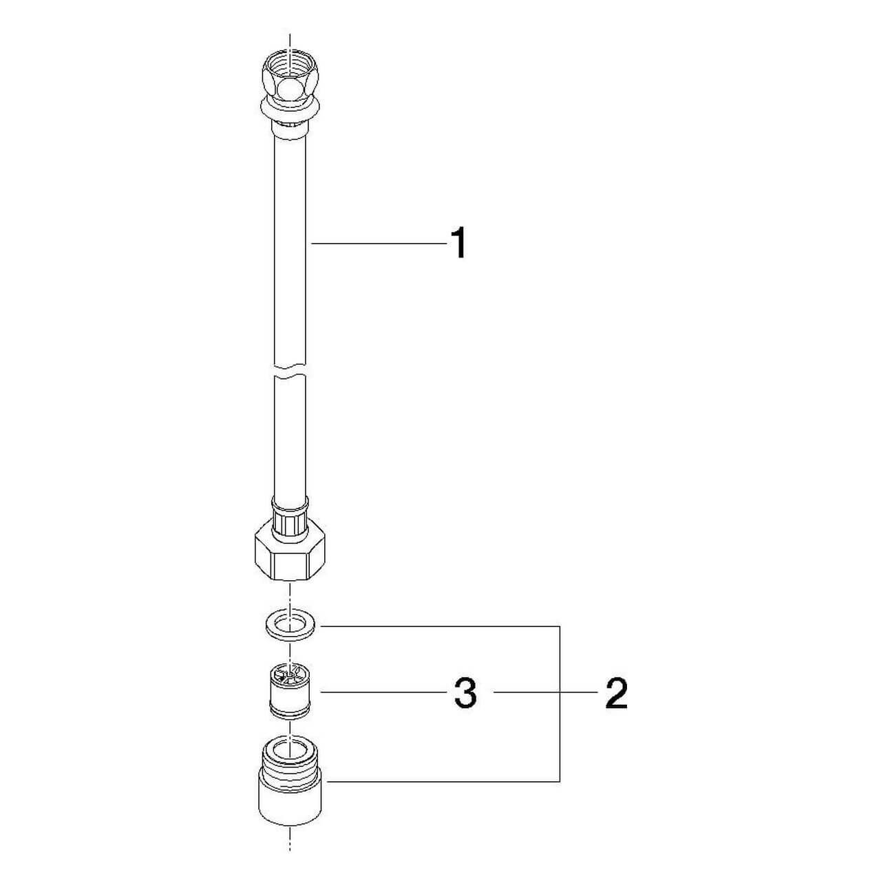 Dornbracht Druckschlauch 1/2 x 3/8 x 500 mm für Brauseschläuche (1250597090)