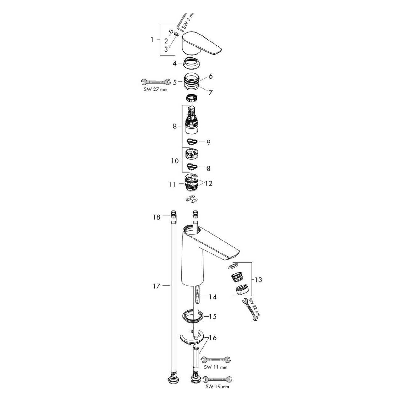 Hansgrohe Waschtischarmatur Talis E 110 Chrom (71711000)