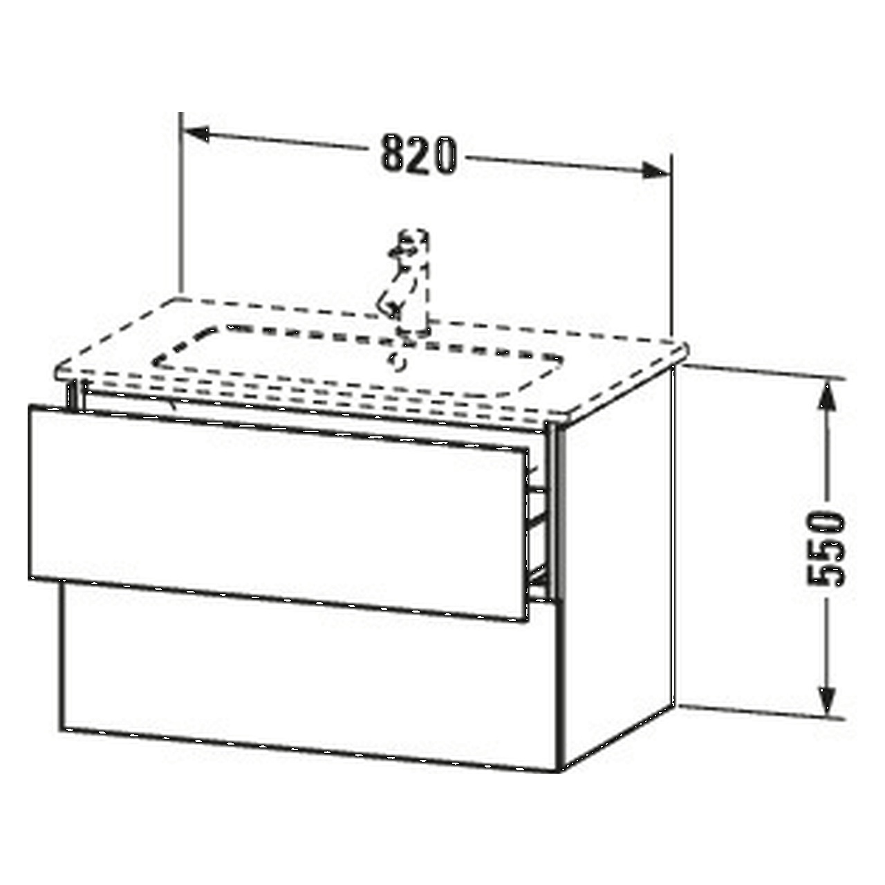 Duravit Waschtischunterschrank L-Cube 82x48,1 cm Weiß Hochglanz 2 Schubkästen (LC624102222)