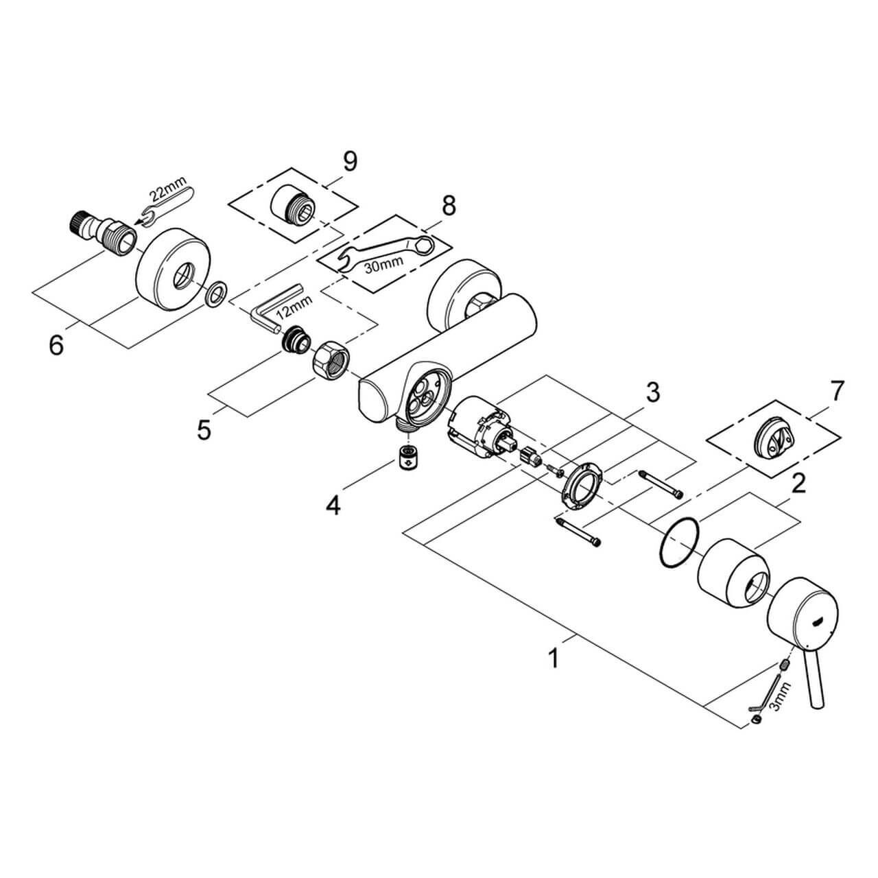 Grohe Brausemischer Concetto 1/2" Wandmontage Chrom (32210001)