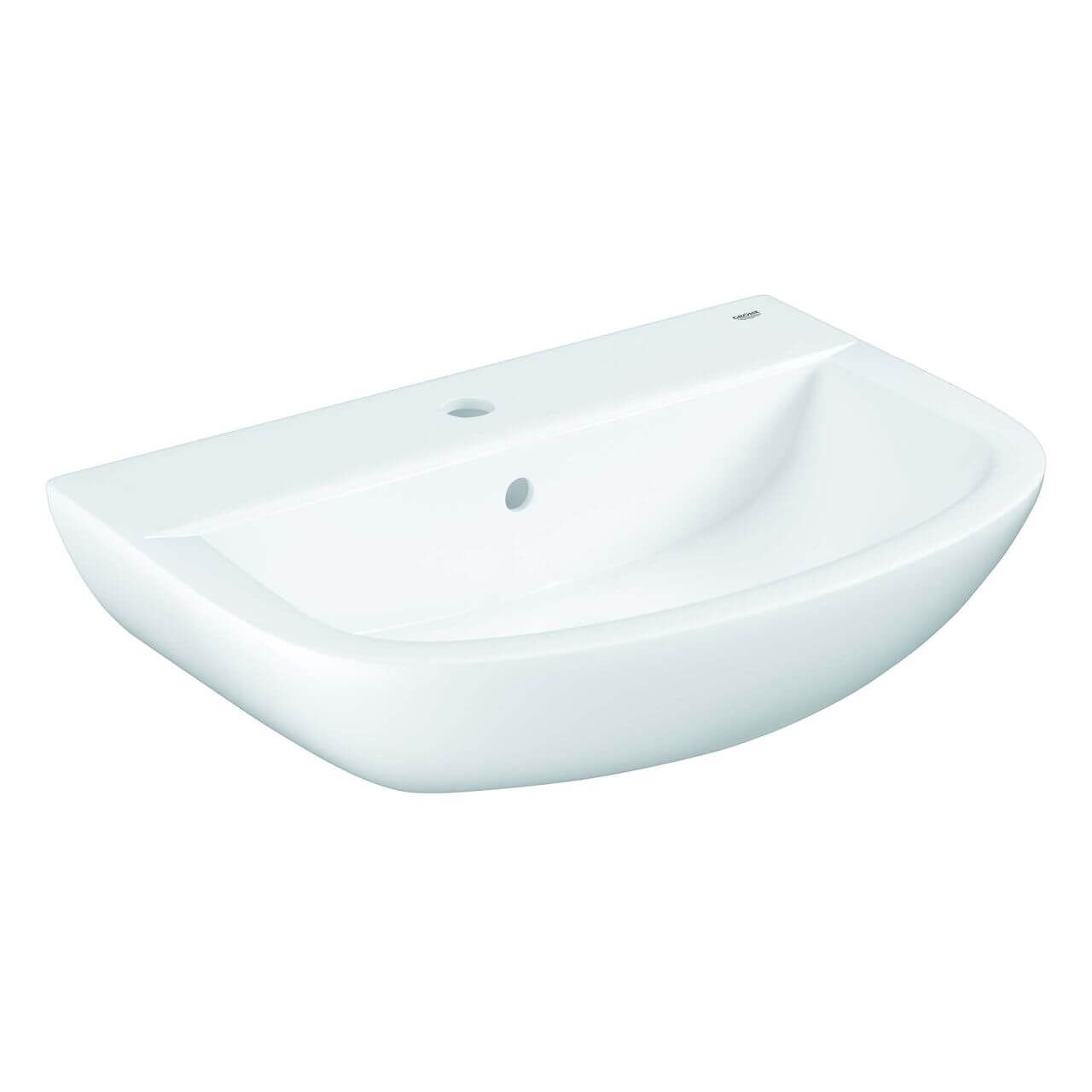 Grohe Waschtisch Bau Keramik 60,9 x 44,2 cm, 1 Hahnloch, mit Überlauf, wandhängend