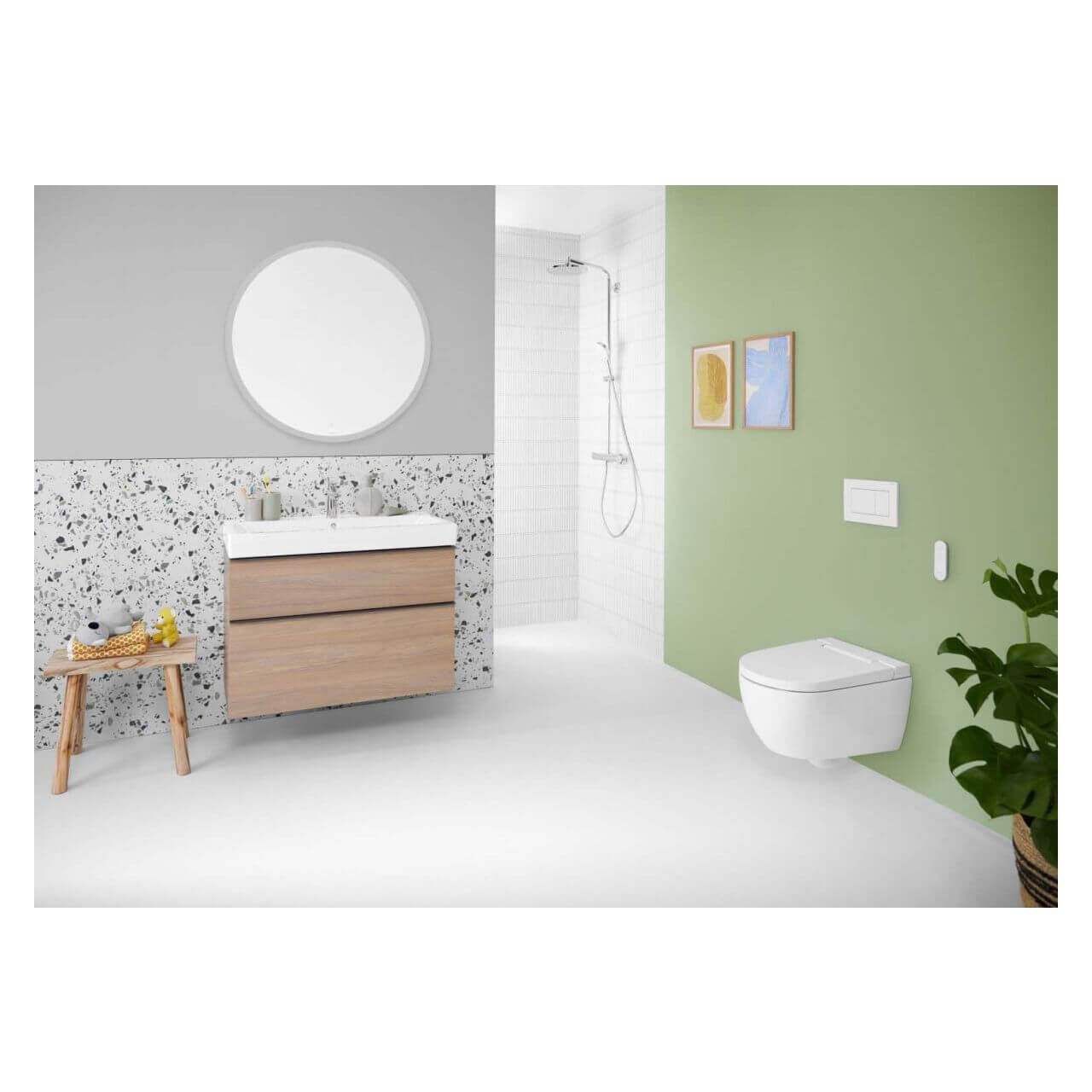 Geberit Betätigungsplatte Sigma 30 Weiß mit mattem Streifen (115883111)