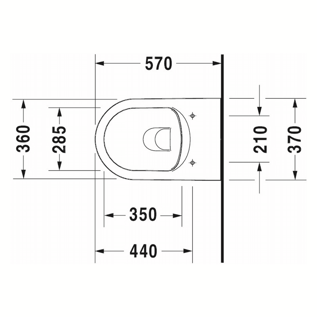 Duravit Wand-Tiefspül-WC Set Me by Starck Rimless Weiß WonderGliss (45290900A11)