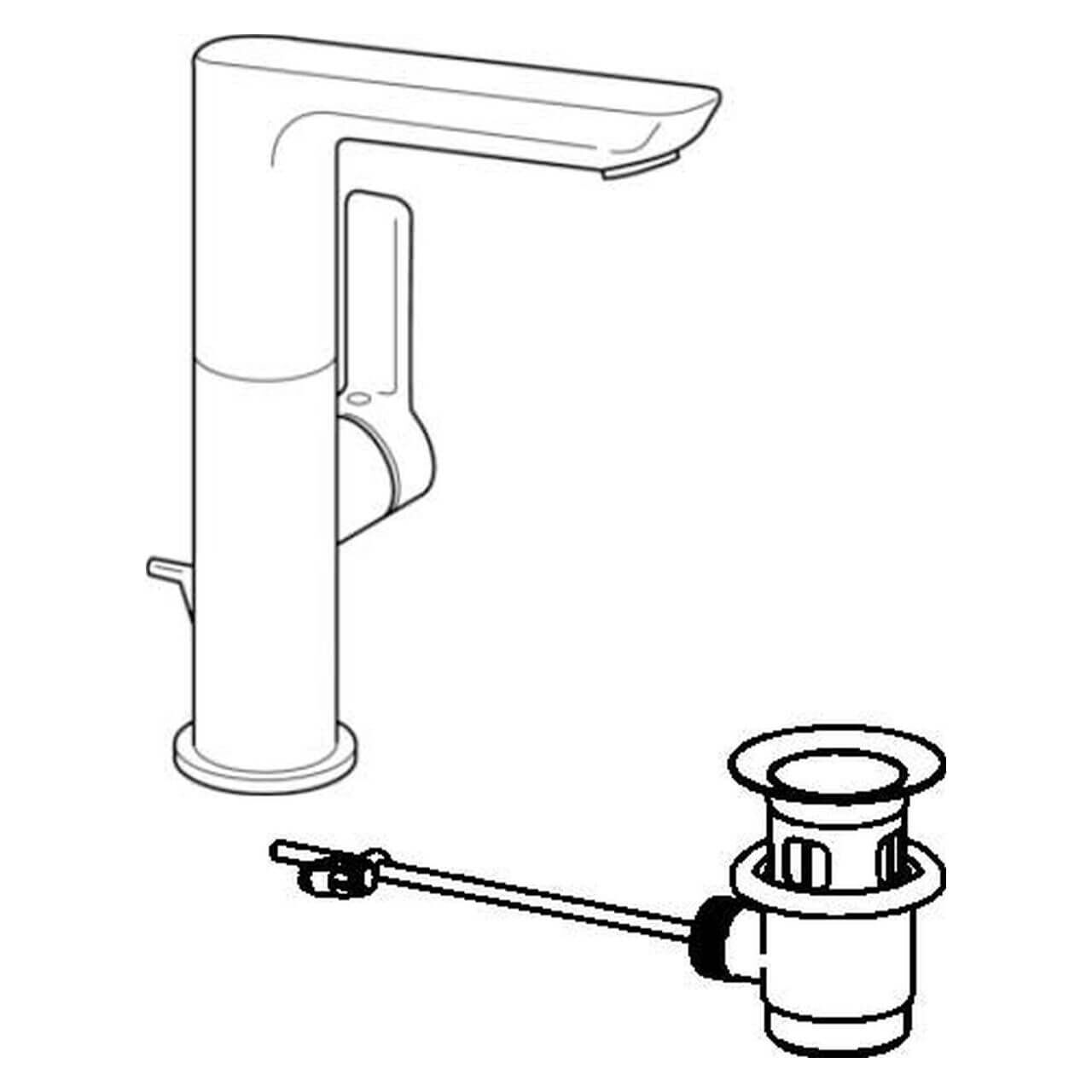 Hansa Waschtischarmatur Hansaligna Chrom DN 15 mit Ablaufgarnitur (55302203)