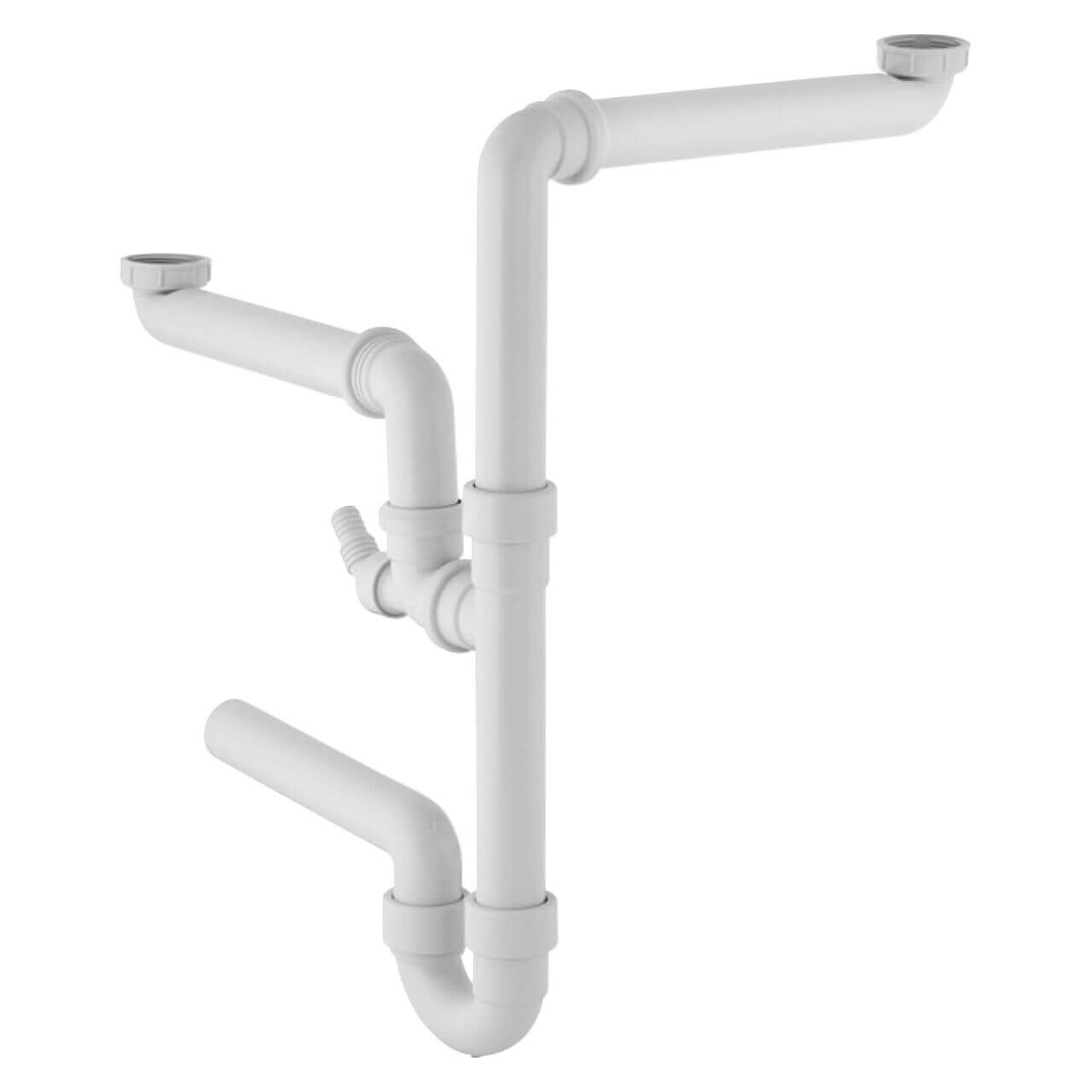 Geberit Rohrbogen G1 1/2 x 50 mm horizontal für 2 Spülbecken Weiß (152818111)