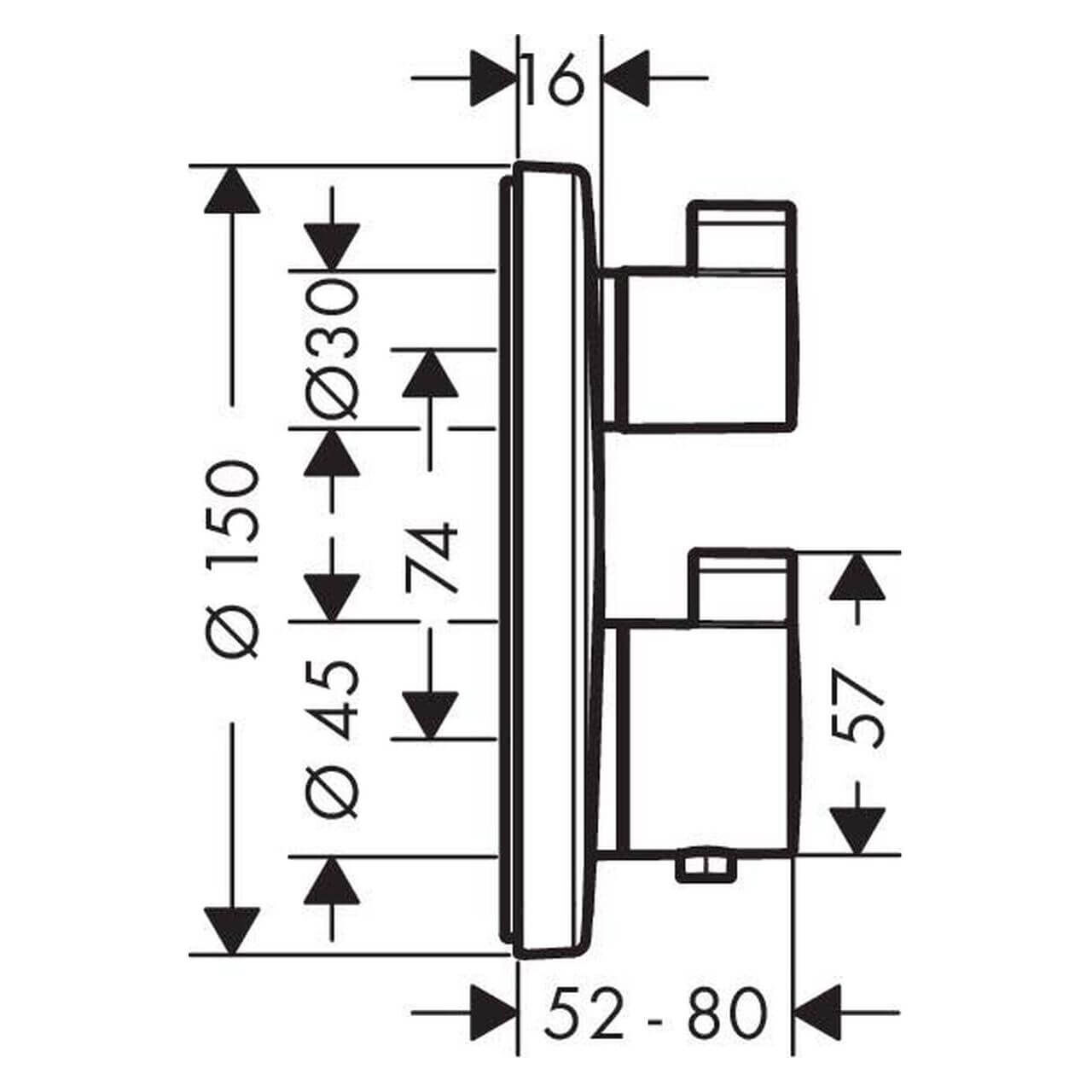 Hansgrohe Thermostatarmatur Ecostat Chrom Unterputz (15758000)