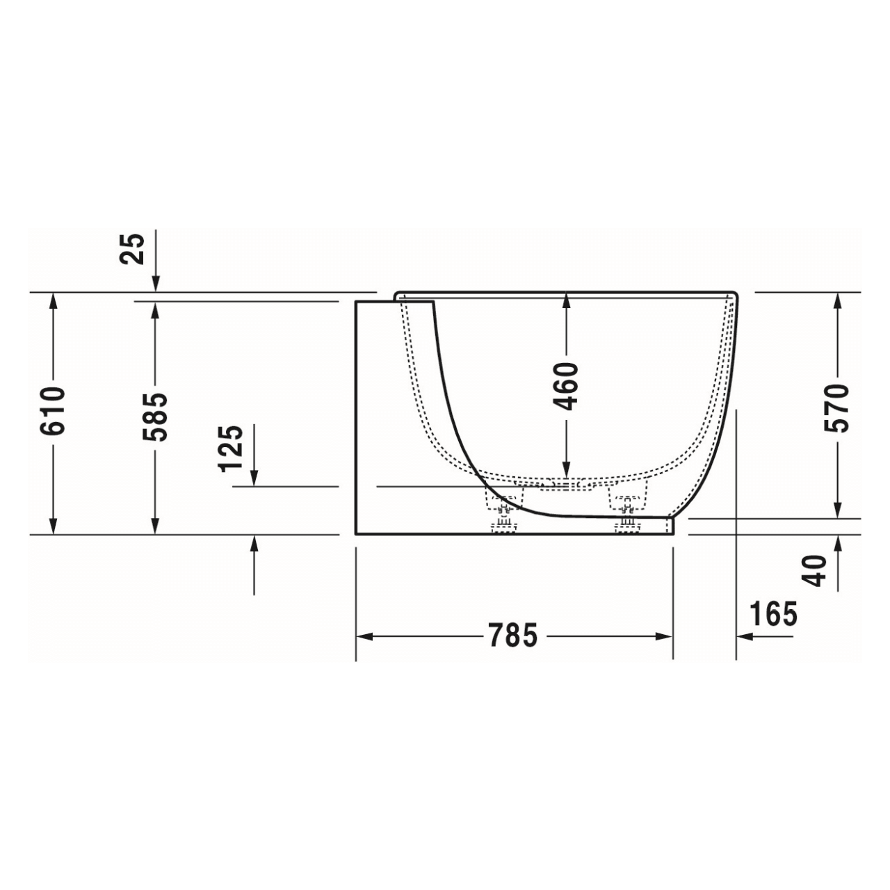 Duravit Oval-Badewanne Luv 185x95 cm Weiß, rechts (700432000000000)