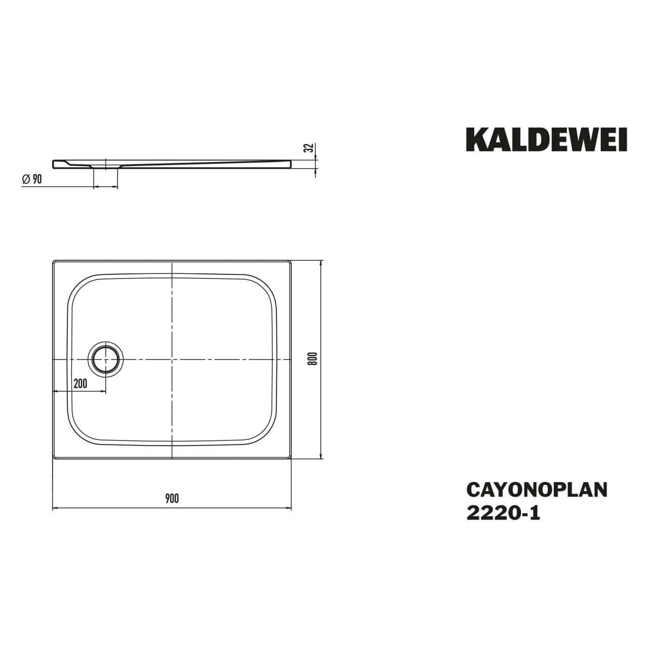 Kaldewei Duschwanne 80x90x3,2 cm Weiß (375000010001)