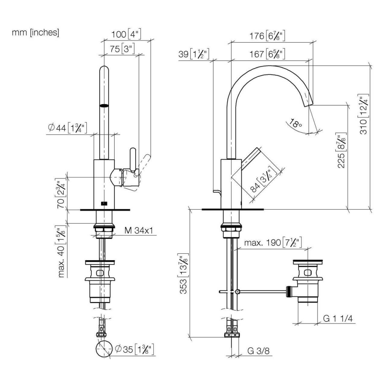 Dornbracht Einhandmischer Meta Chrom 167 mm (33500661-00)