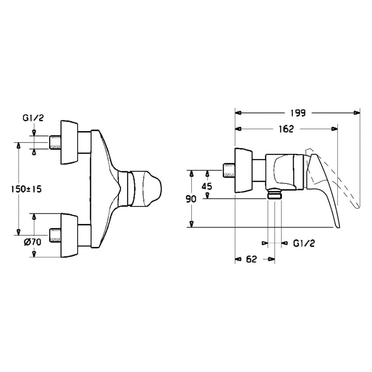 Hansa Brausemischer Hansamix DN15 Chrom (01670183)