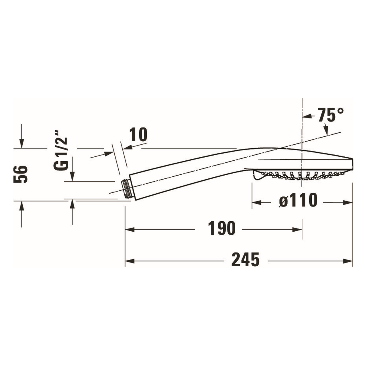 Duravit Handbrause 3jet 110 MinusFlow Chrom/Weiß 245 mm (UV0652015010)