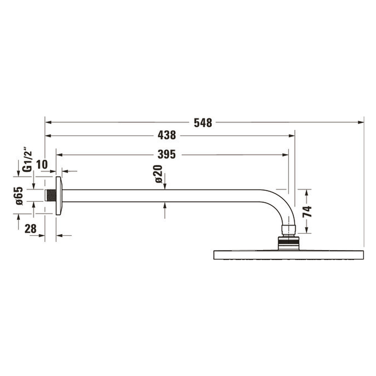 Duravit Kopfbrausenset MinusFlow Chrom mit Brausearm (UV0752001010)