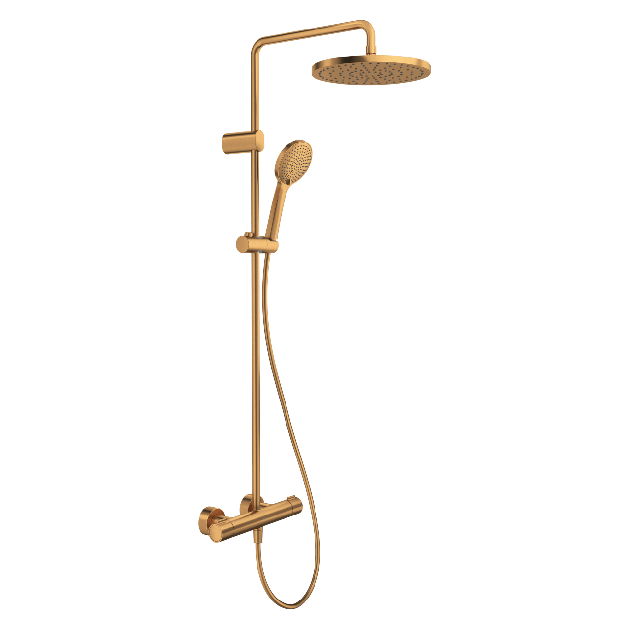 Duravit Duschsystem 1000 MinusFlow, Ausladung 354 mm, mit Brausethermostat, Bronze gebürstet