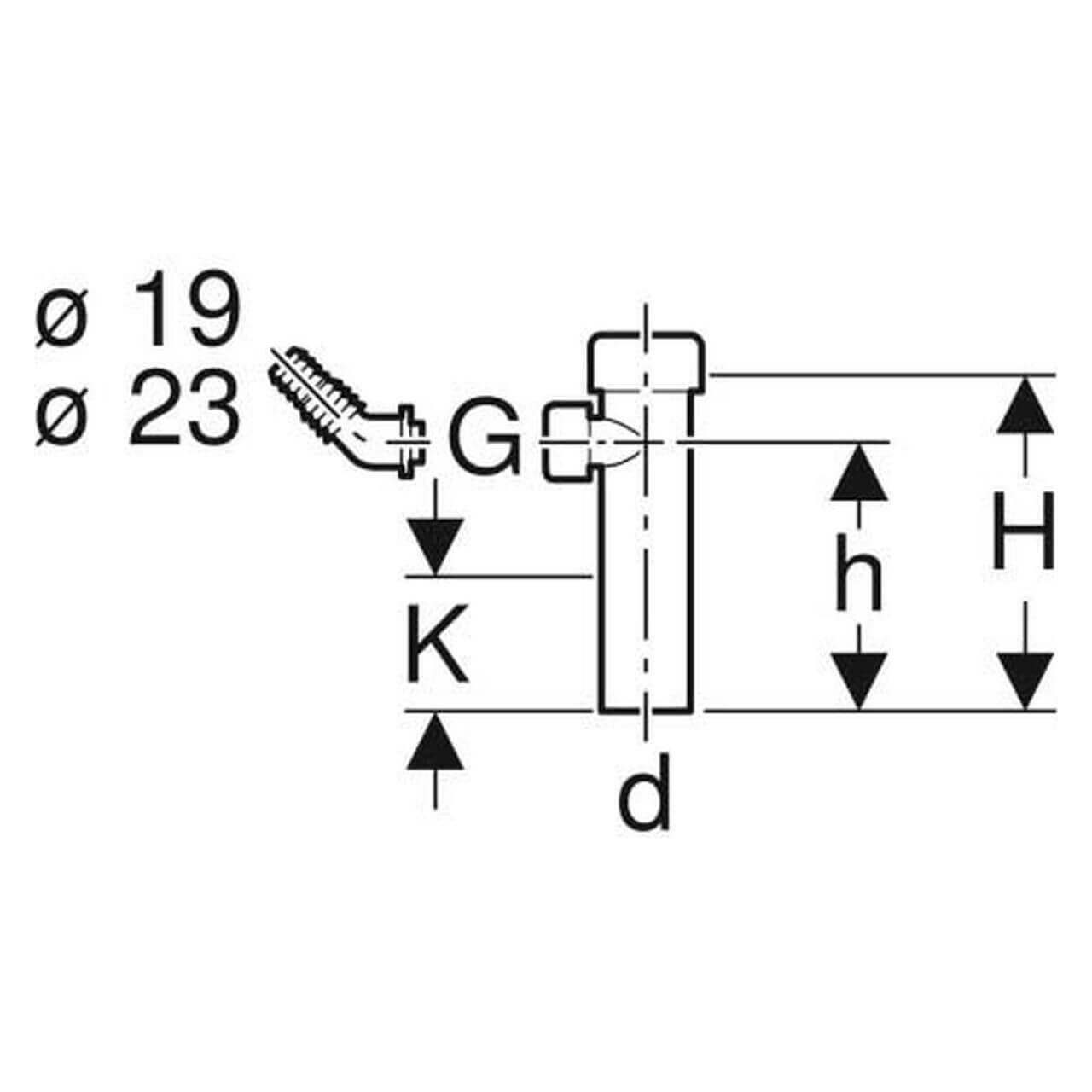 Geberit Anschlussstutzen Ø40 mm mit Quetschverschraubung Weiß (152274111)