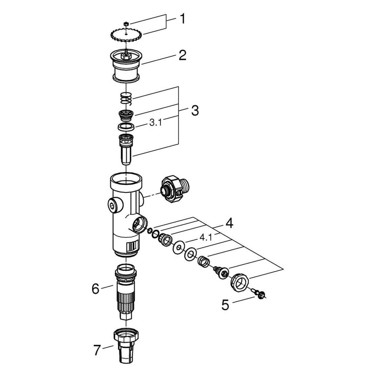 Grohe Austauscharmatur 3/4" Messing ohne Vorabsperrung für WC-Druckspüler (43996000)
