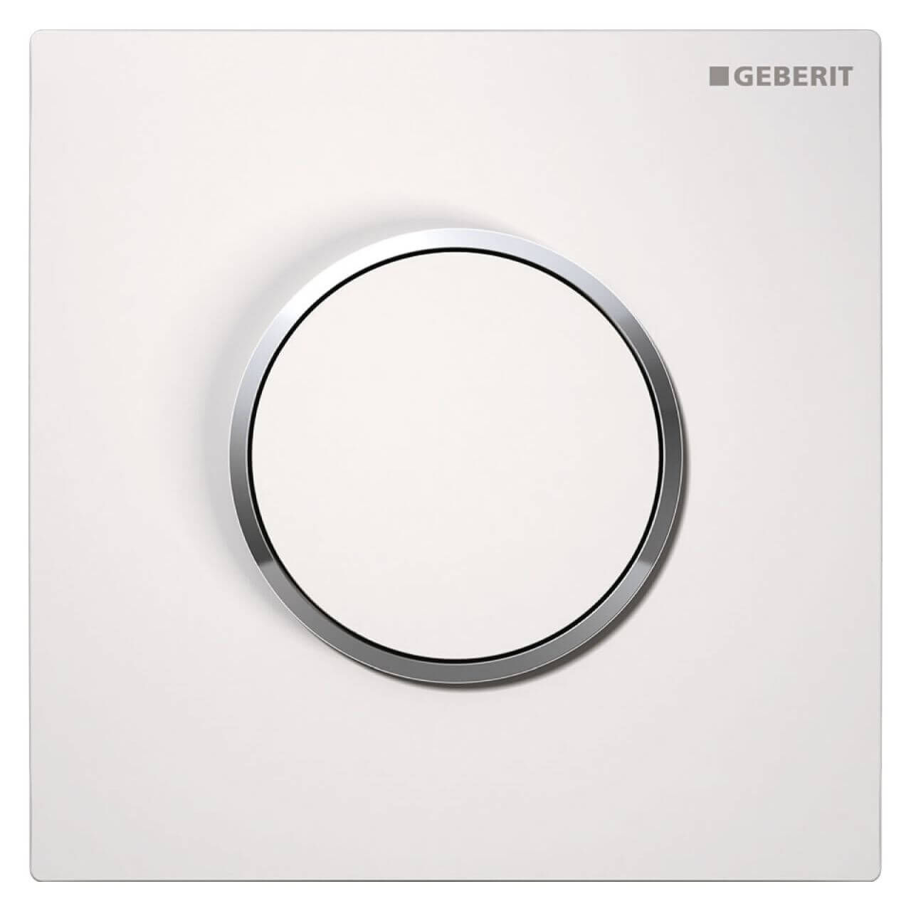 Geberit Urinalsteuerung Typ 10 pneumatisch Weiß mit Ring Hochglanz-Chrom (116015KJ1)