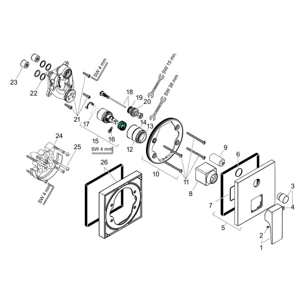 Hansgrohe Badarmatur Metropol Chrom Unterputz (32545000)