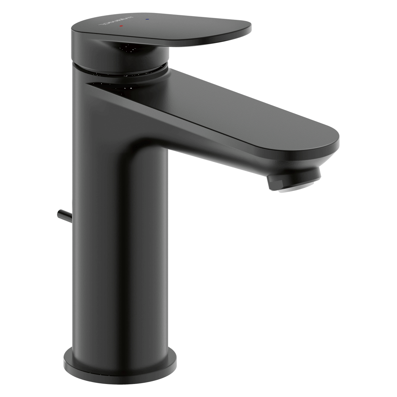 Duravit Waschtischarmatur M Wave, Ausladung 122 mm, mit Zugstangen-Ablaufgarnitur, schwarz matt