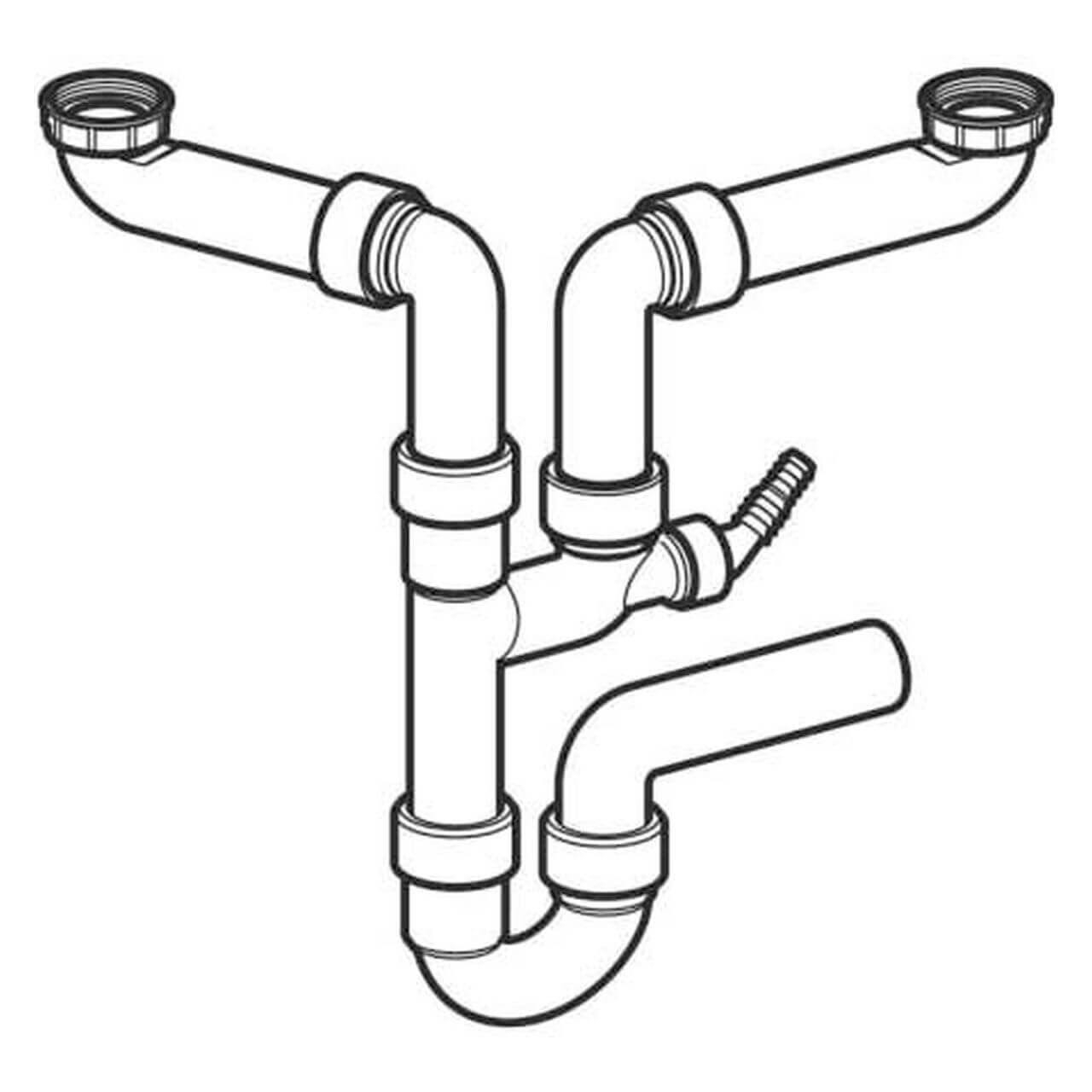 Geberit Rohrbogengeruchsverschluss G1 1/2 x 40 mm horizontal (152886111)