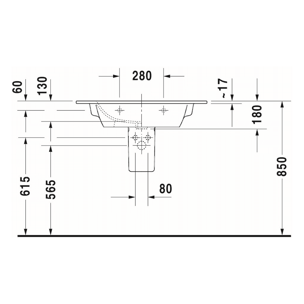 Duravit Möbelwaschtisch Me by Starck 83x49 cm Weiß WonderGliss (23368300001)