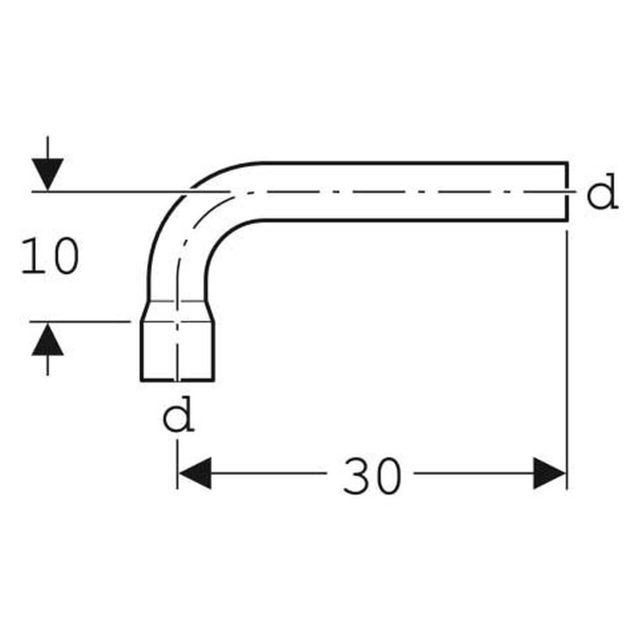 Geberit Spülbogenverlängerung 90° 30x10 cm (118011101)