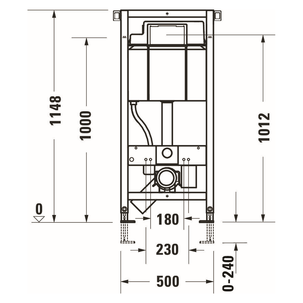 Duravit WC-Element DuraSystem 50x114,8 cm Standard vormontiert, pulverbeschichtet (WD1011000000)