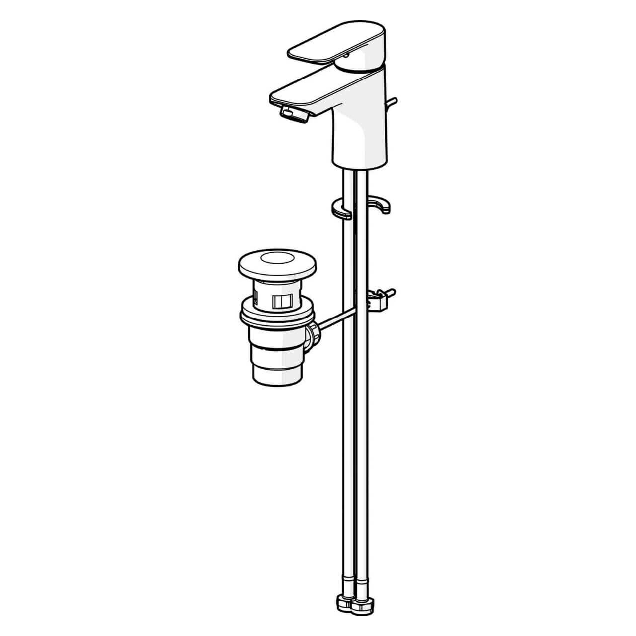 Hansa Waschtischarmatur Hansabasic Chrom mit Ablaufgarnitur DN 15 (55402203)