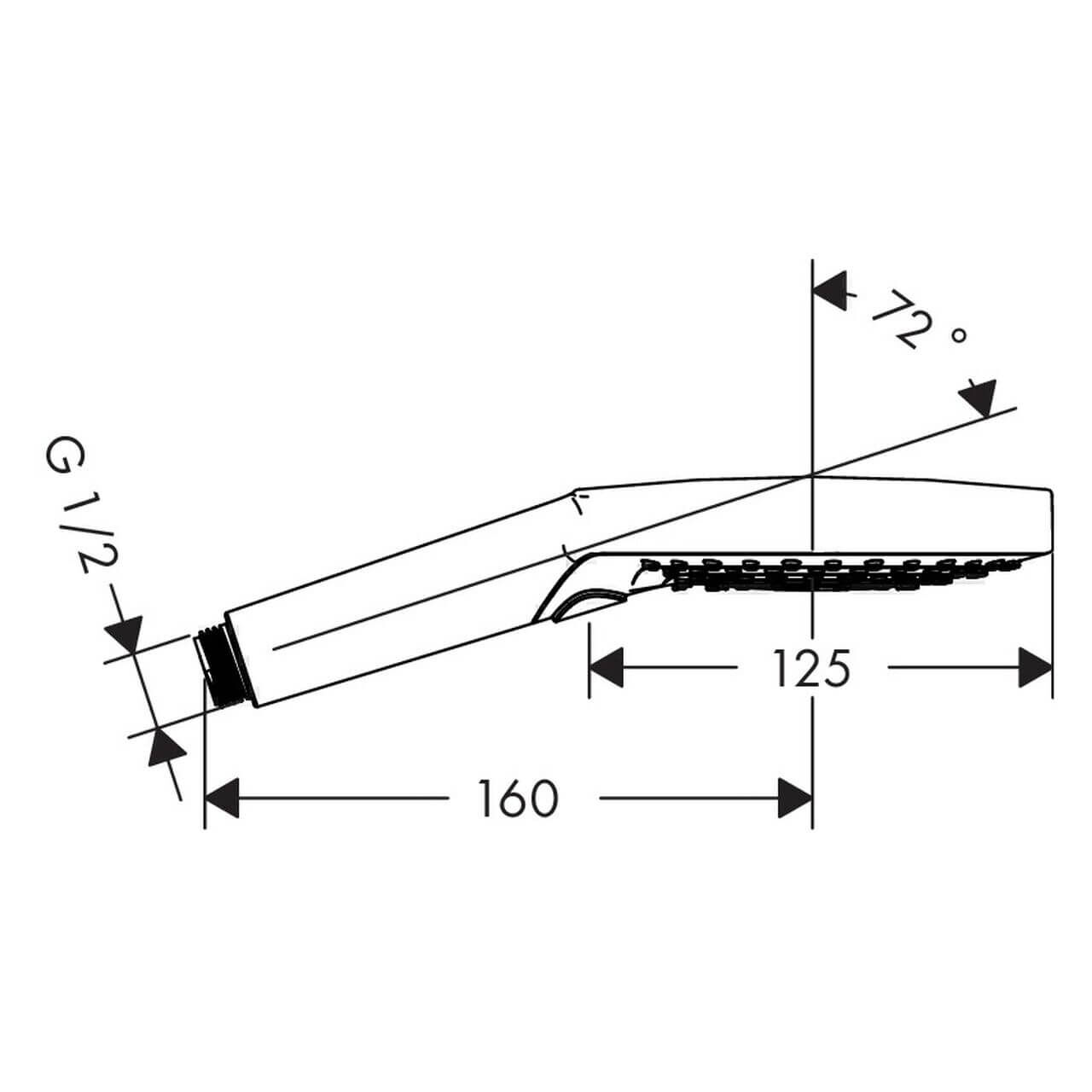 hansgrohe HB Raindance Sel. S 120 EcoSm. Brausekopf d= 125mm, 3jet, 8,5 l/min, weiß chrom (10716489)
