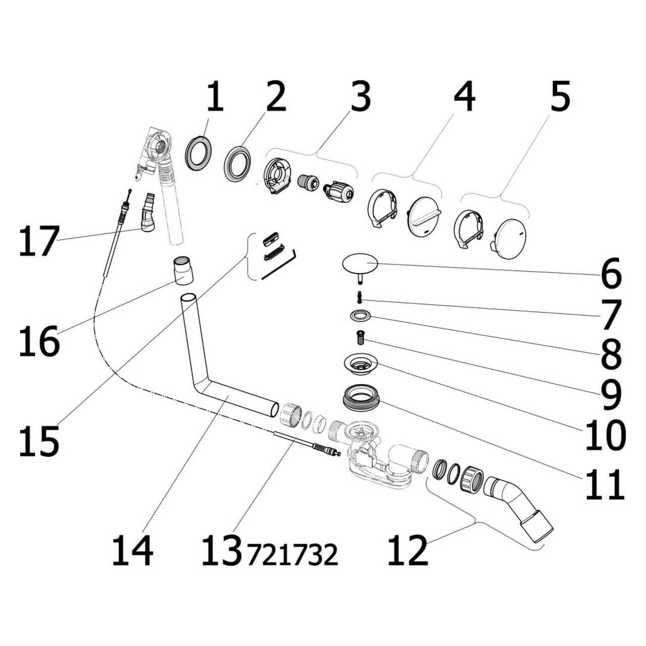 Viega Ab-/Überlaufgarnitur Multiplex Trio DN 40/50 (725778)