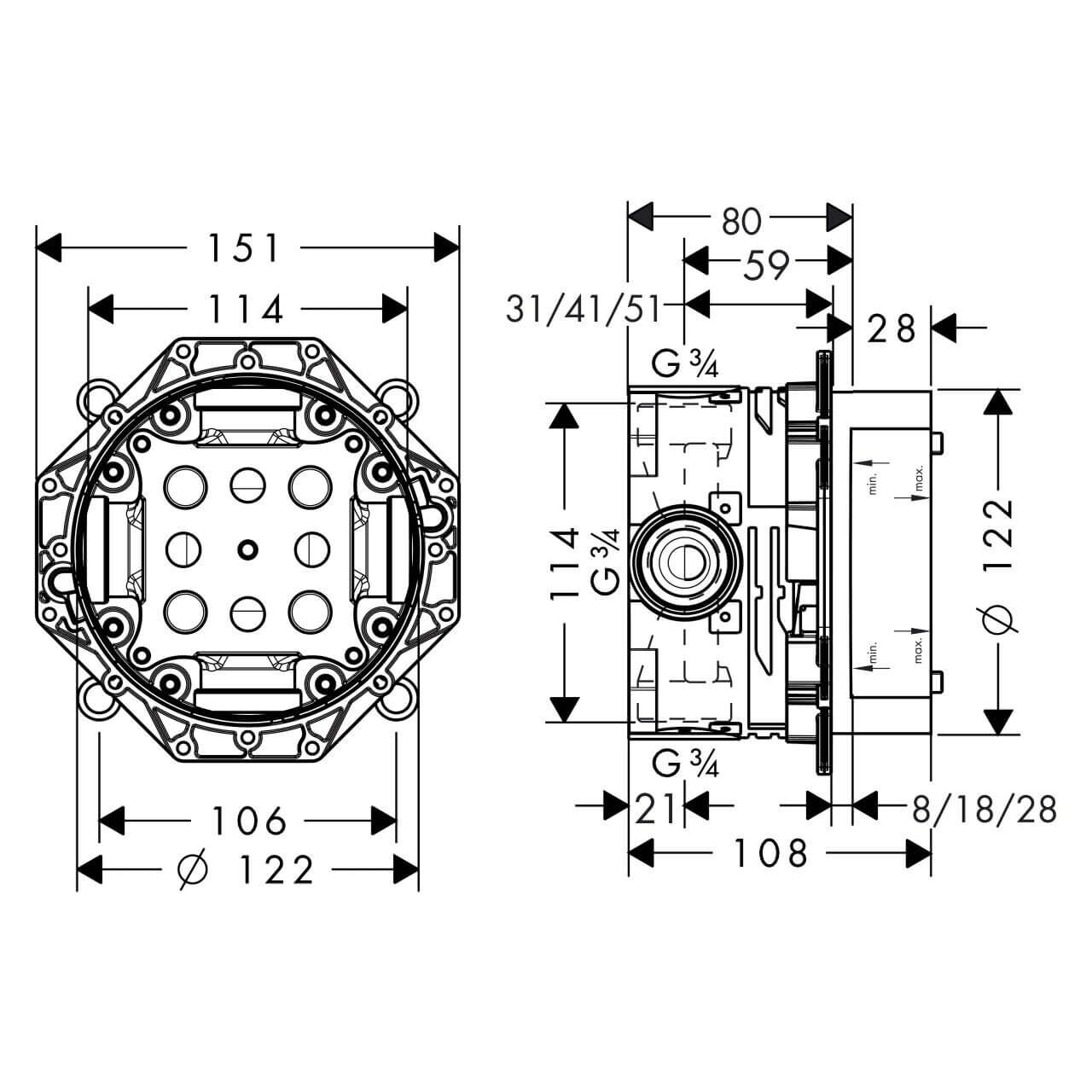 Hansgrohe Grundkörper iBox Universal (01800180)