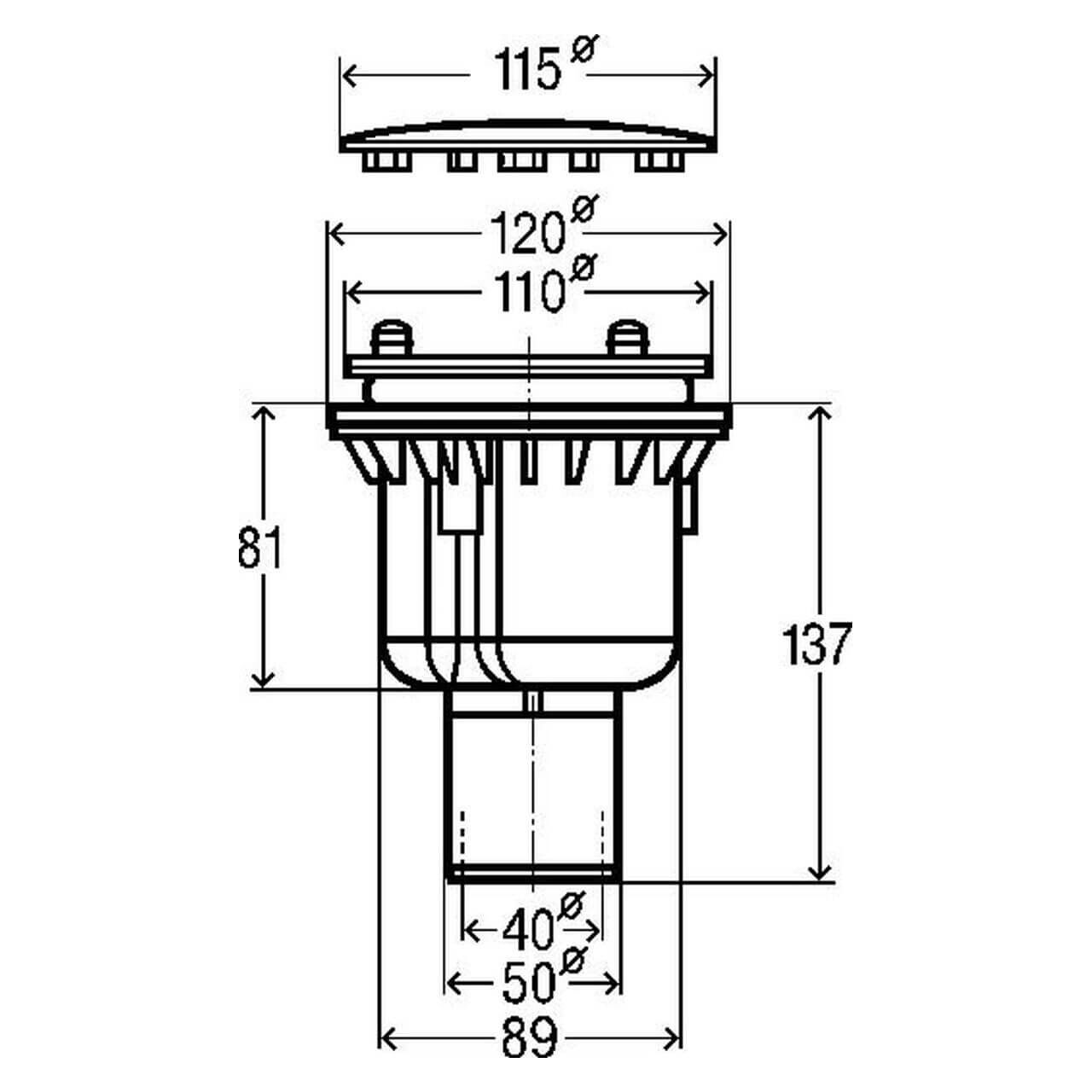 Viega Ablaufgarnitur Tempoplex Ø 115 mm Chrom (801786)