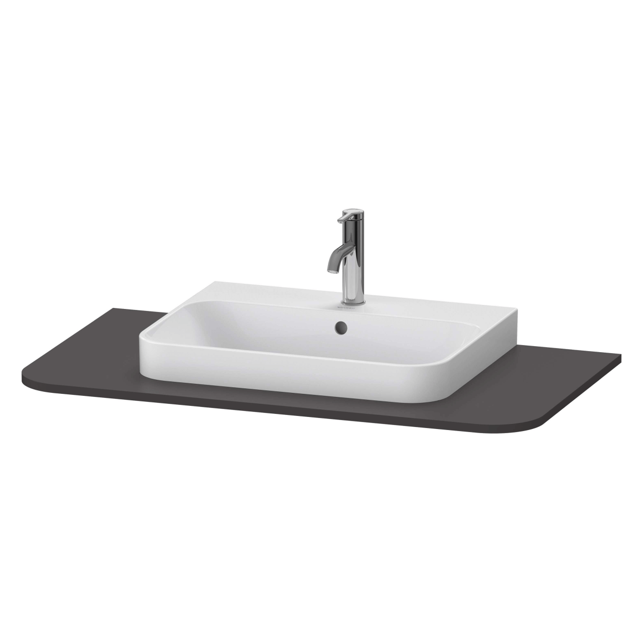 Duravit Waschtisch-Konsole Happy D.2 Plus 100x55 cm Graphit Supermatt 1 Ausschnitt (HP031E08080)