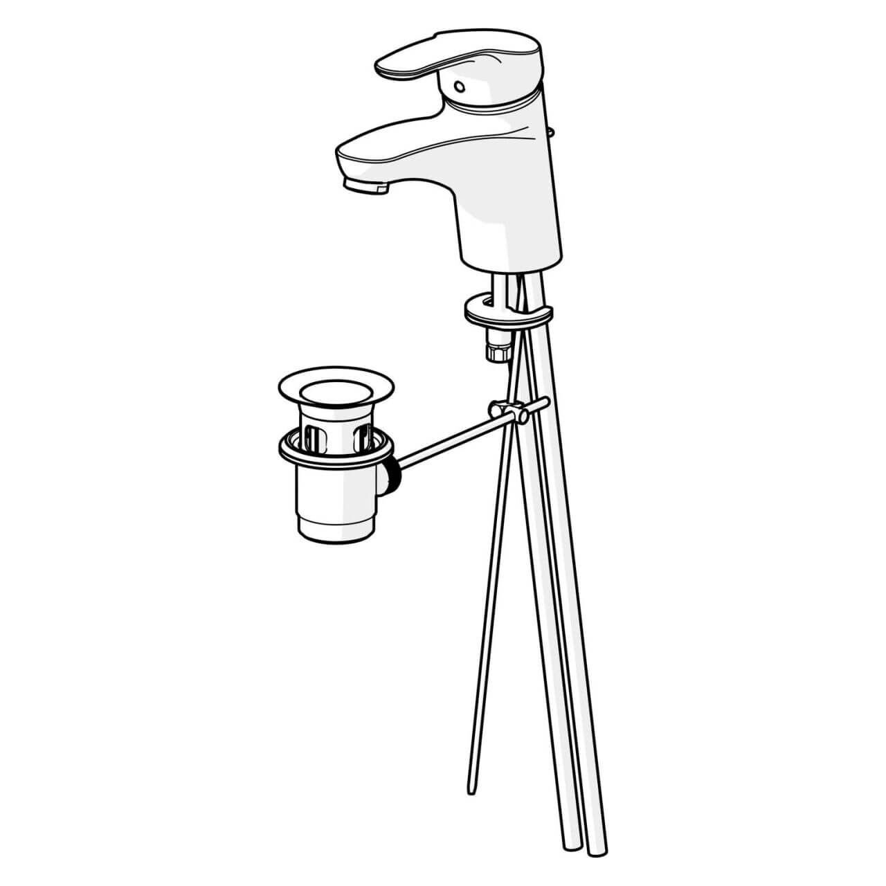 Hansa Waschtischarmatur Hansamix Chrom DN 15 mit Ablaufgarnitur (01092183)