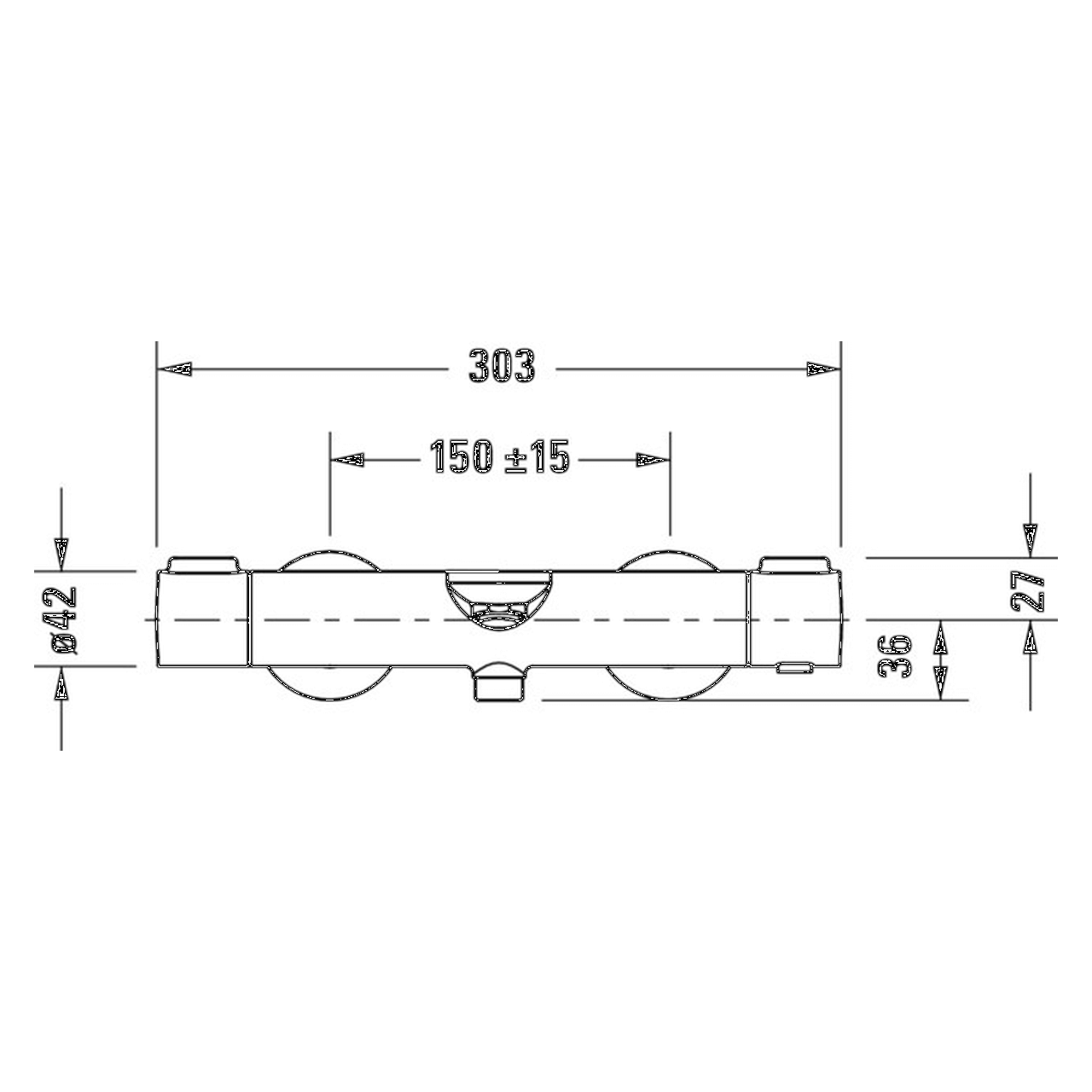 Duravit Badewannenarmatur Wave AP Schwarz matt mit Umstellventil (WA5220000046)