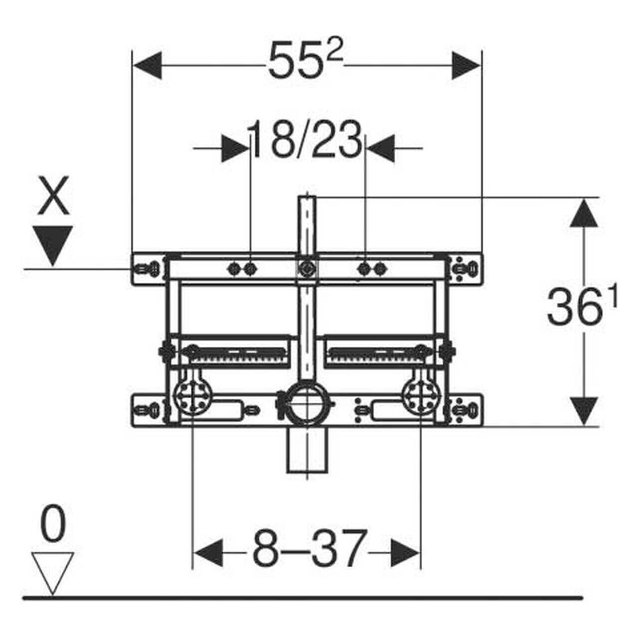 Geberit Bidet-Element Kombifix für Standarmatur (457530001)