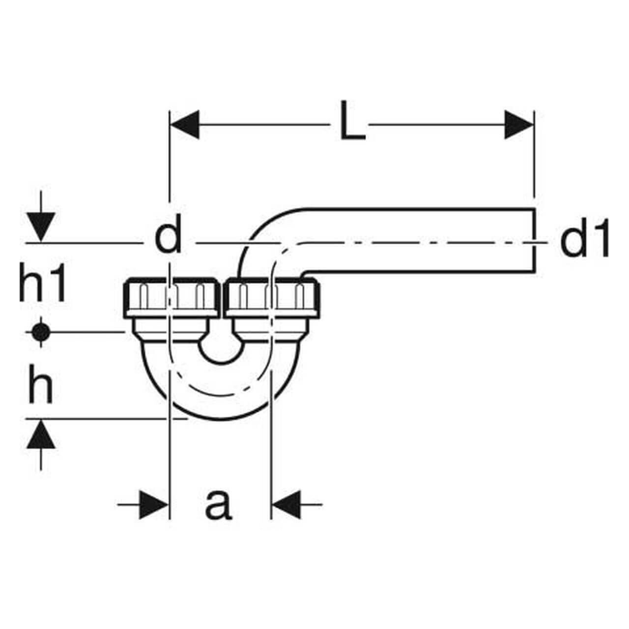 Geberit Rohrbogen DN 50/50 vertikal/horizontal PE-HD Schwarz (152039161)
