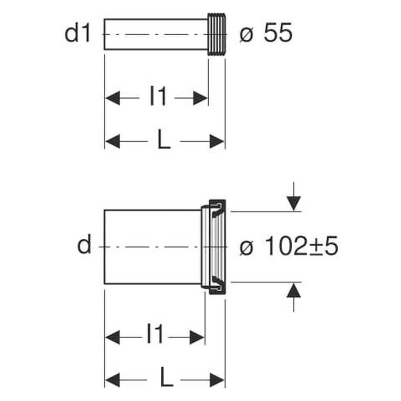 Geberit Anschlussgarnitur Ø110 mm 300 mm für Wand-WC (152439461)