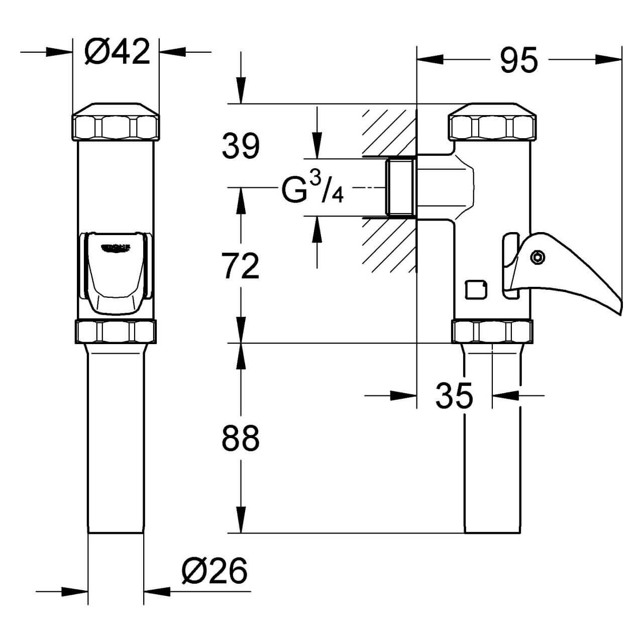 Grohe DAL-Vollautomatik-WC-Spüler 3/4" ohne Vorabsperrung Chrom (37141000)