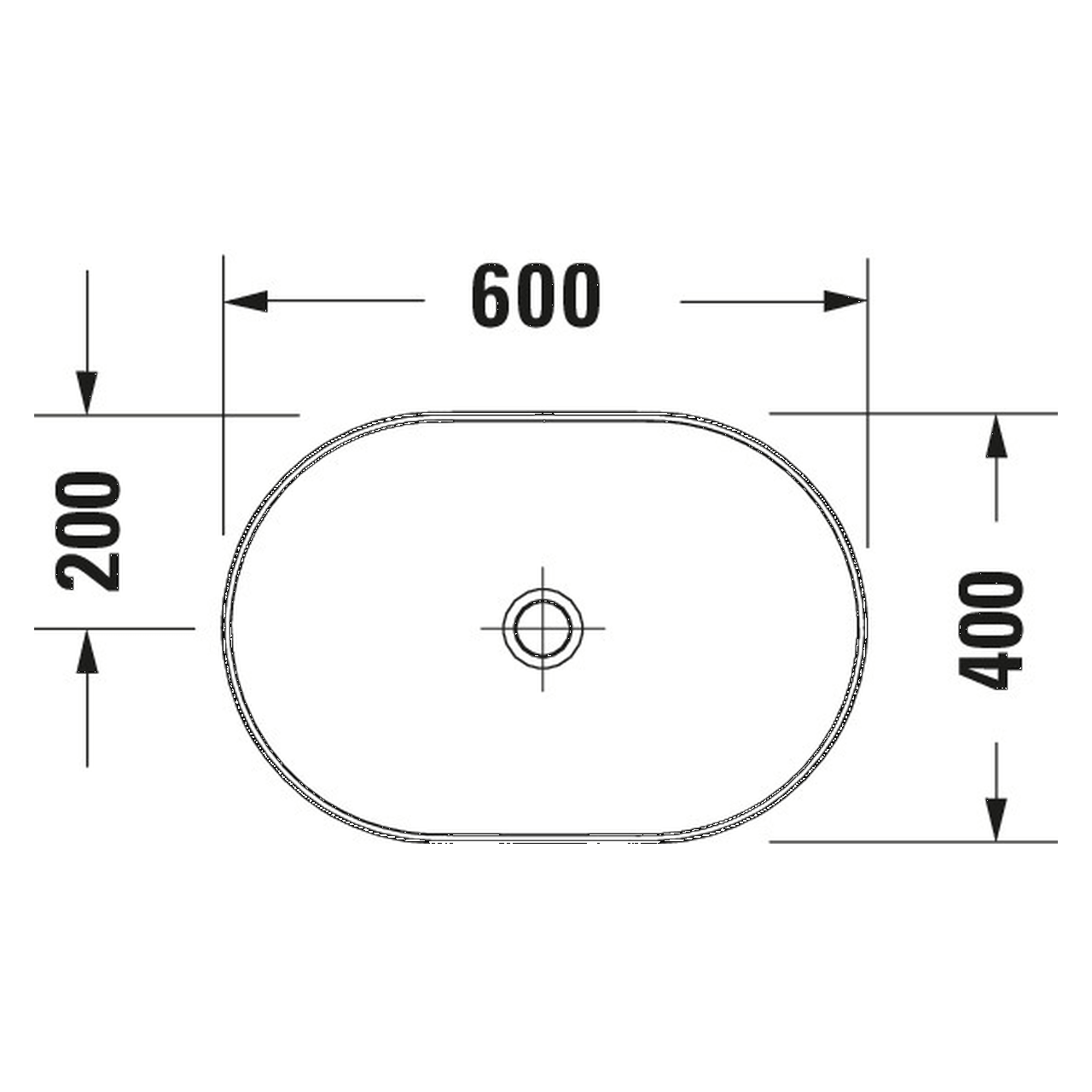 Duravit Aufsatzwaschtisch D-Neo 60x40 cm Weiß ohne Hahnloch (2372600070)