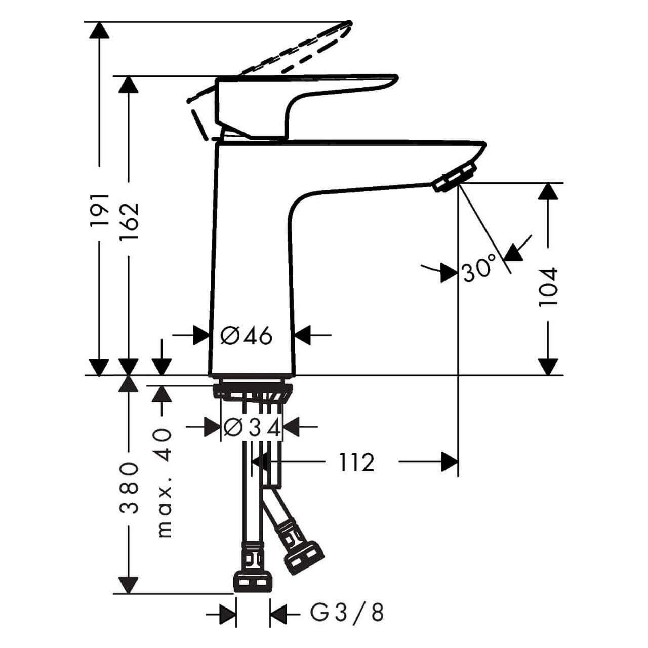 Hansgrohe Waschtischarmatur Talis E 110 Chrom (71711000)
