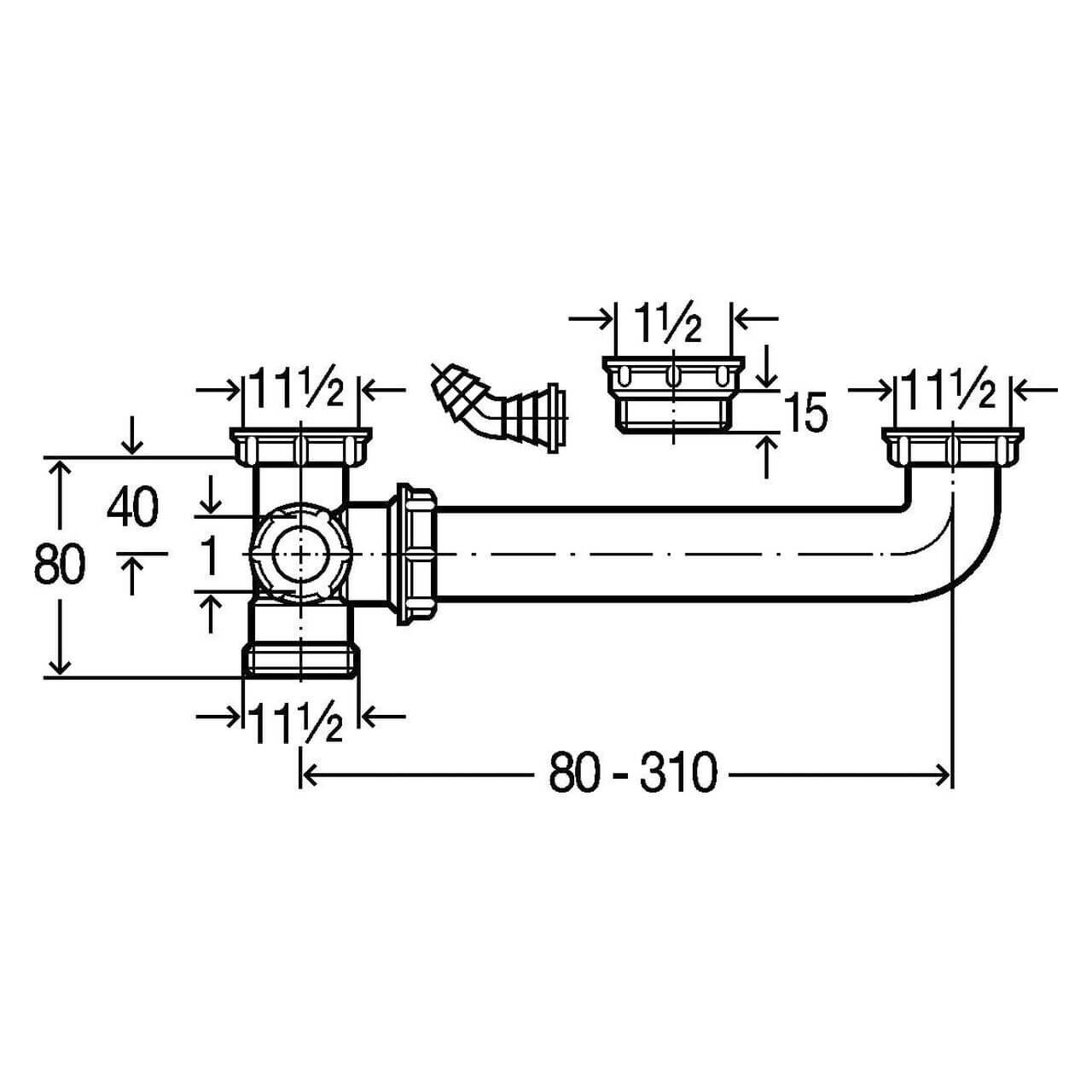 Viega Ablaufverbindung G 1 1/2 x 1 1/2 Kunststoff (104917)