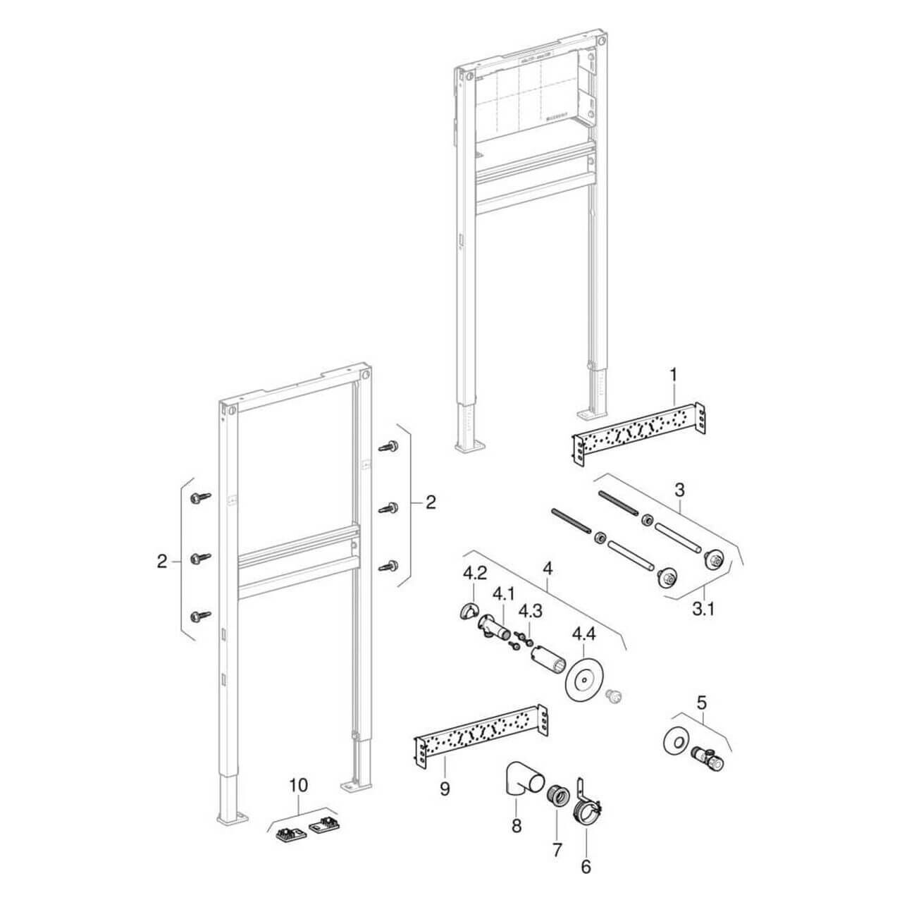 Geberit Waschtischelement Duofix Basic BH 112 cm (458404001)