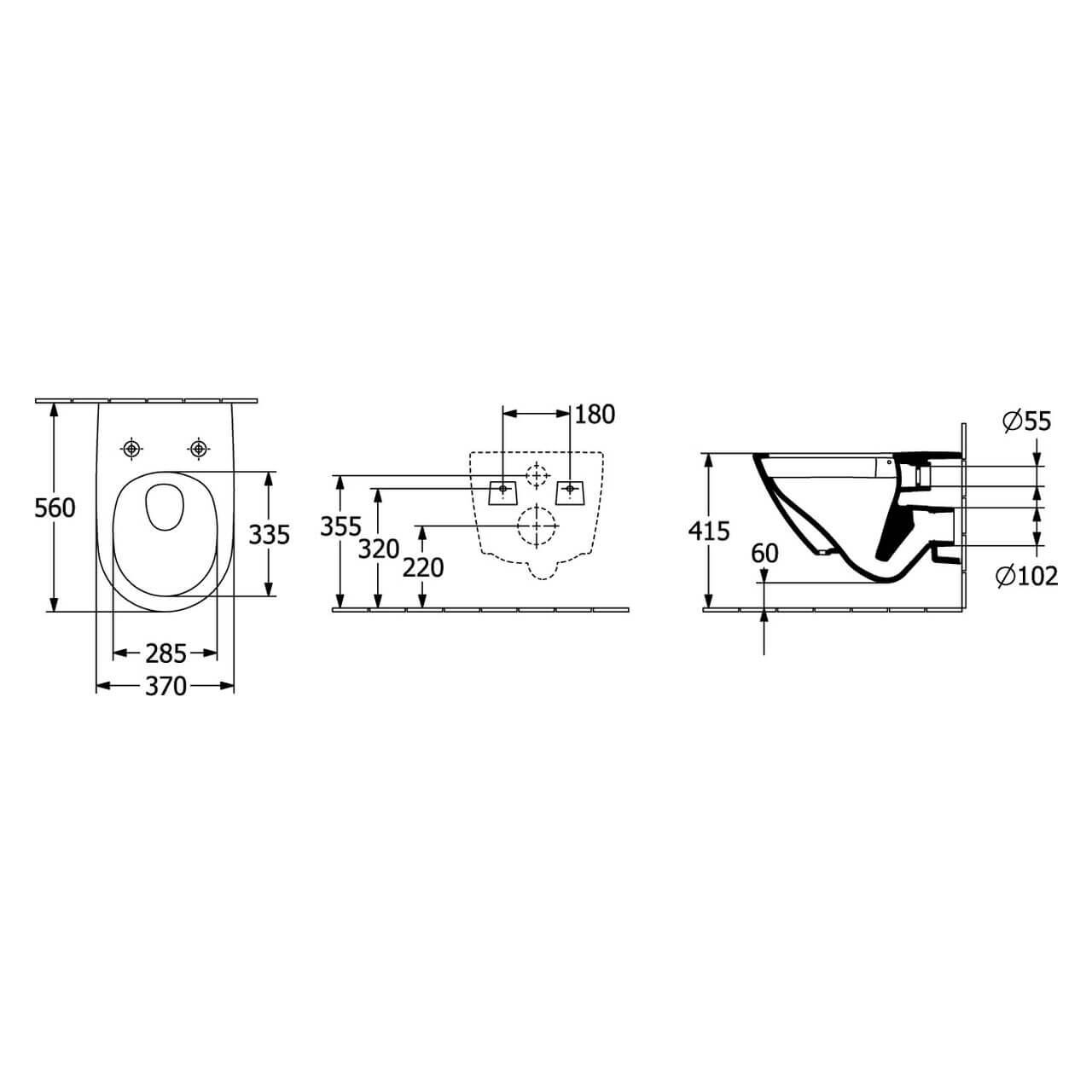 Villeroy & Boch Combi-Pack-Wand-Tiefspül-WC Subway 3.0 TwistFlush C-Plus Weiß (4670TSR1)
